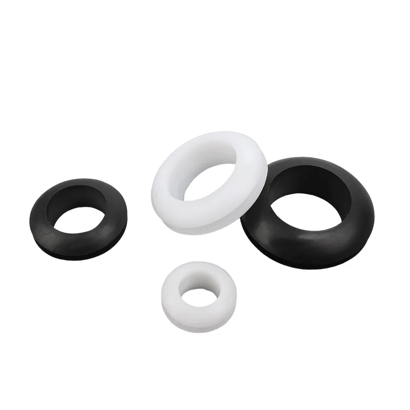 Arandela de goma de PVC blanca/negra de 3 ~ 80mm, junta protectora de bobina de doble cara, junta tórica de alambre con orificio para proteger el orificio del Cable