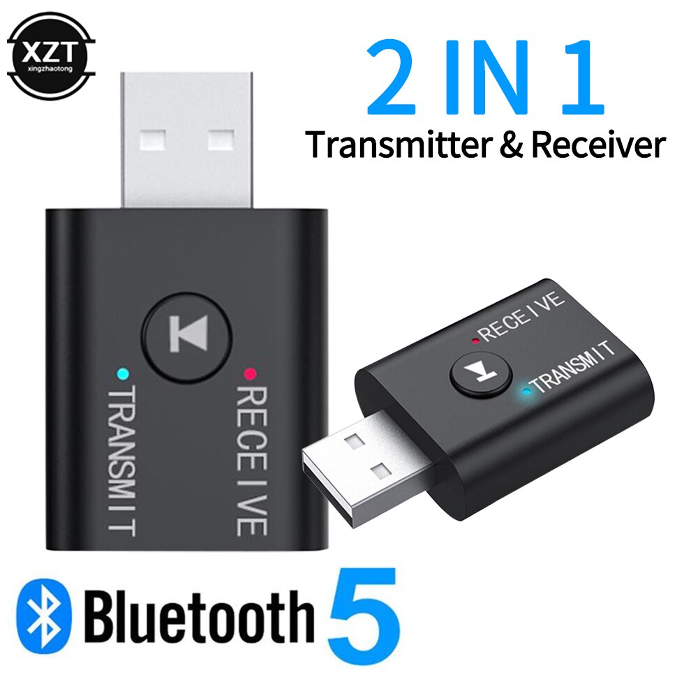 Draadloze Bluetooth 5.0 Audio Ontvanger Zender 2 In 1 Mini Stereo Edr Dongle Adapter Aux Rca Usb 3.5Mm Jack voor Tv Pc Auto Kit