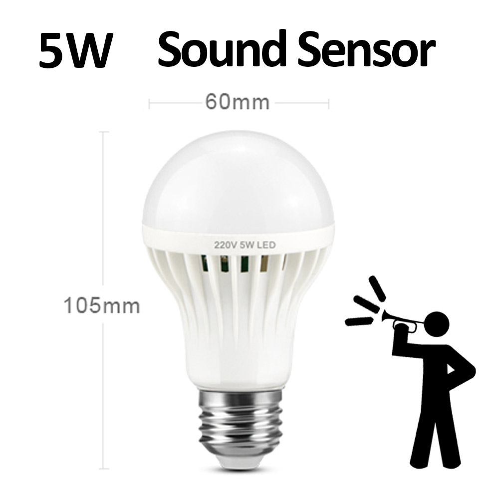 Lamp Met Motion Sensor Licht PIR LED Nachtlampje Beweging Detectie Sensor Lichten Thuis Sound + Light Sensor 220V lampen E27 Lamp: Sound Sensor 5W