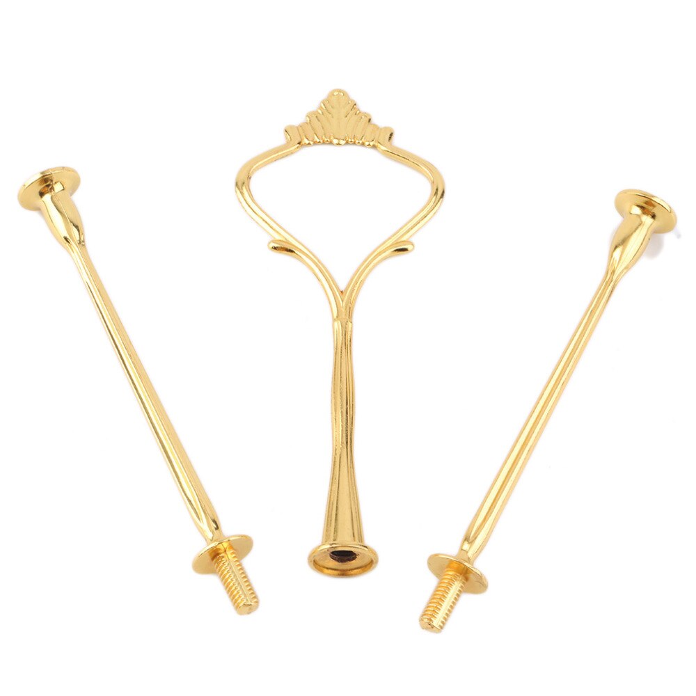 new3 Tier bakeware Cake Plate Stand Handle Crown Fitting Metal Wedding Party Golden kitchen accessories cake decorating tools
