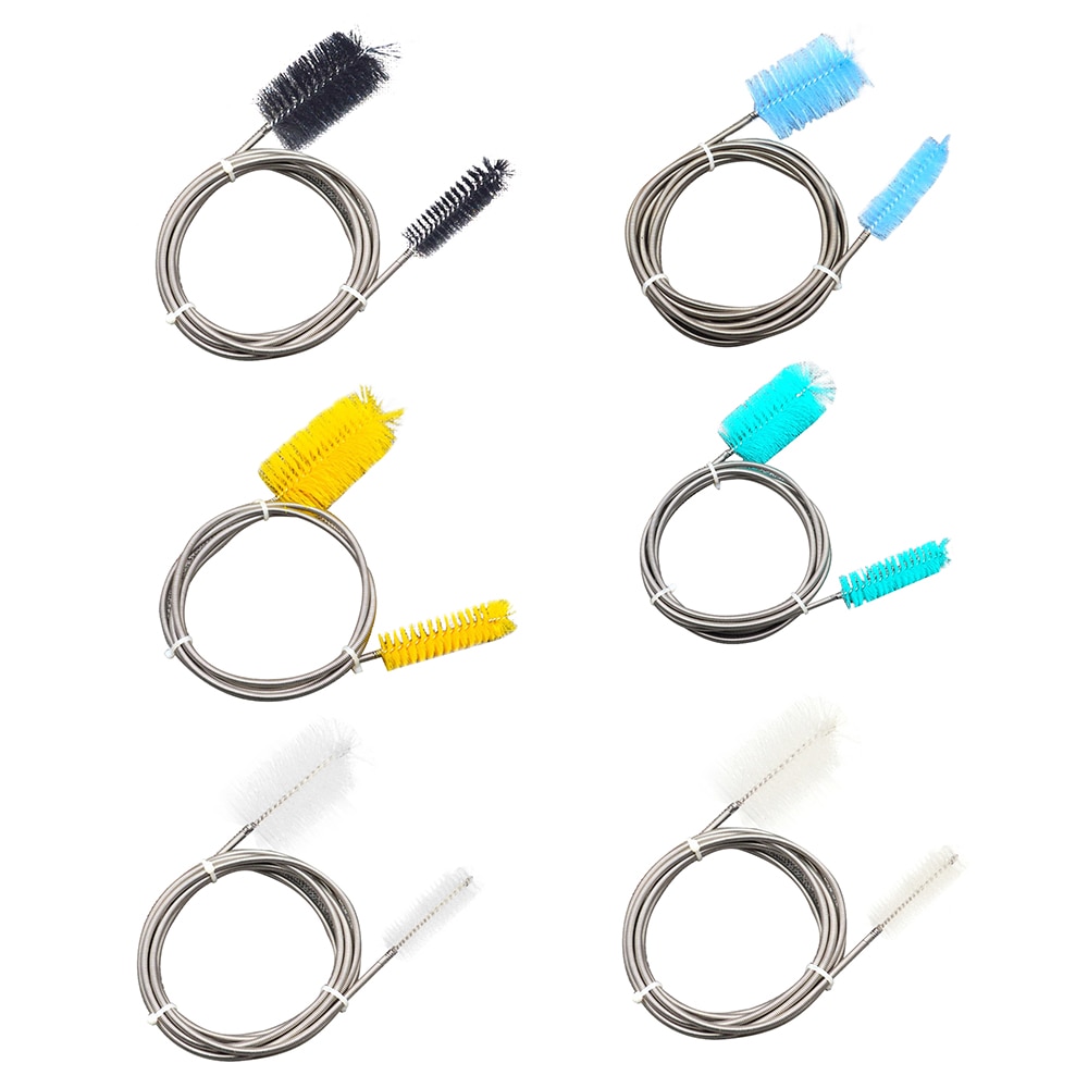 Luchtslang met dubbele uiteinden nylon aquarium waterfilter reinigingsborstel roestvrij staal flexibel multifunctioneel