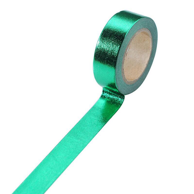15mm*10m guldfolie washi tape sølv / guld / bronze / rose / grøn farve japansk kawaii diyscrapbooking værktøj maskeringstape