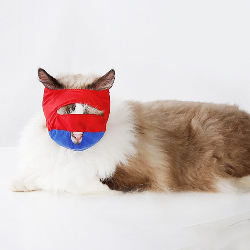 Cat Anti Bite Mask Puppy Bath Beauty Grooming Supplies Cat Grooming Muzzle Prevent Biting Scratching Pet Calming Mouth Cover #