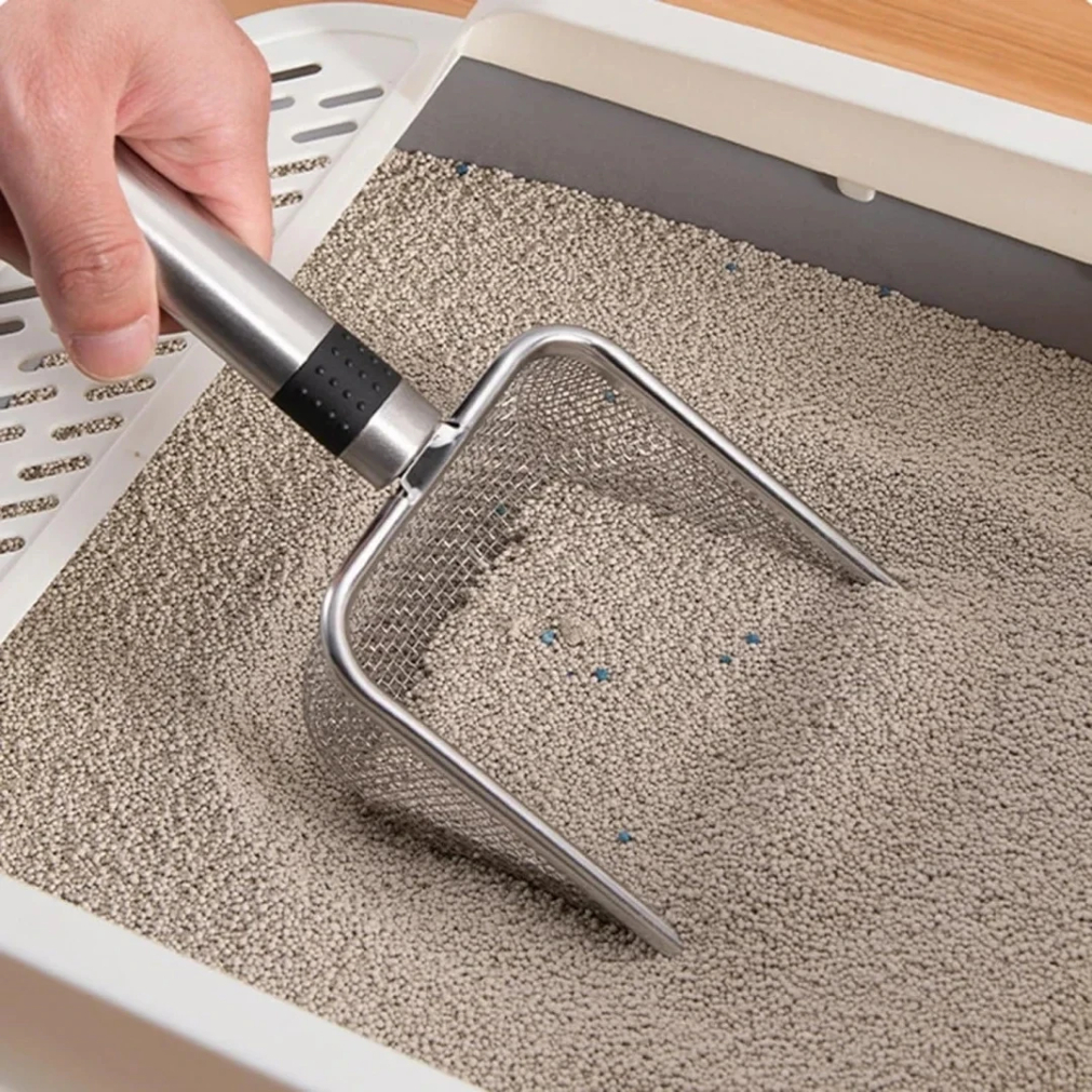 Łopatka robić żwirku dla kotów ze stali nierdzewnej – trwała, łatwa w czyszczeniu, ergonomiczny uchwyt, odporna na rdzę, idealna robić szybkiego usuwania odpadów