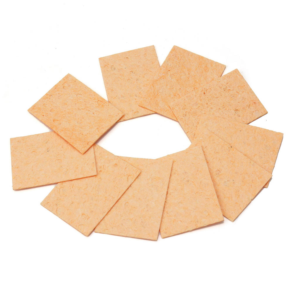 10PCS Soldering Cleaning Sponge Yellow Heat-resisting Compressed Sponge for Household Cleaning Tools