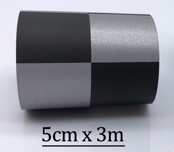 High Visibility Bright Silver Reflective TC Fabric Sew On Clothing: 5cmx3m black silver