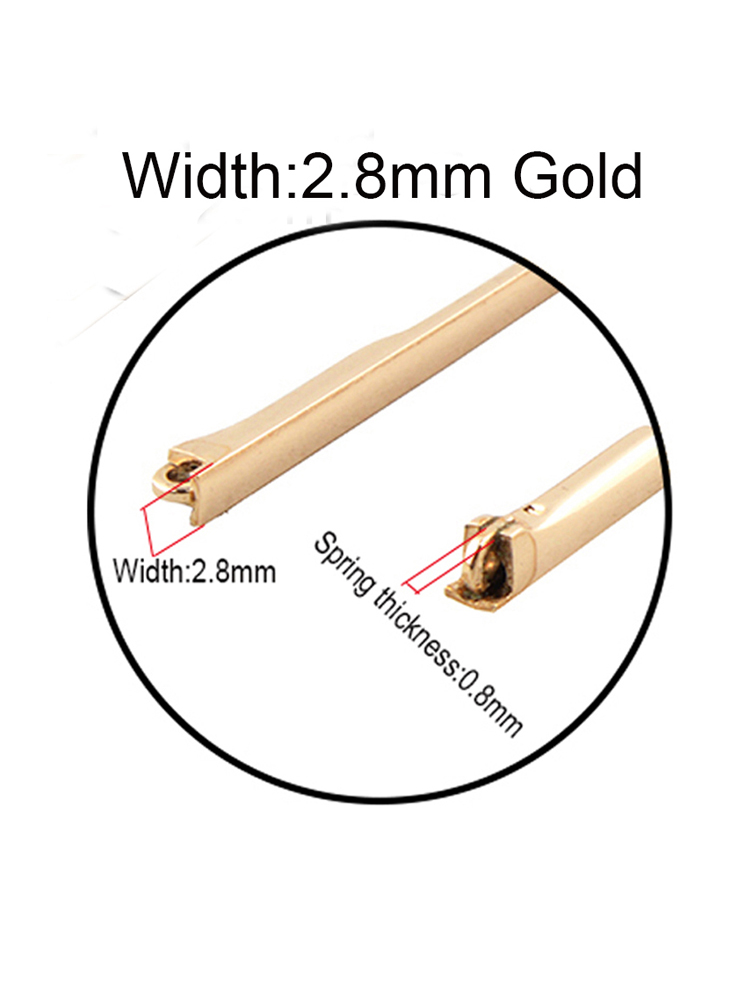 1 par ersättningsbredd 2.6mm 2.8mm solglasögon glasögon metall glasögon ben metall tempel arm med spets: Guld bredd 2.8mm