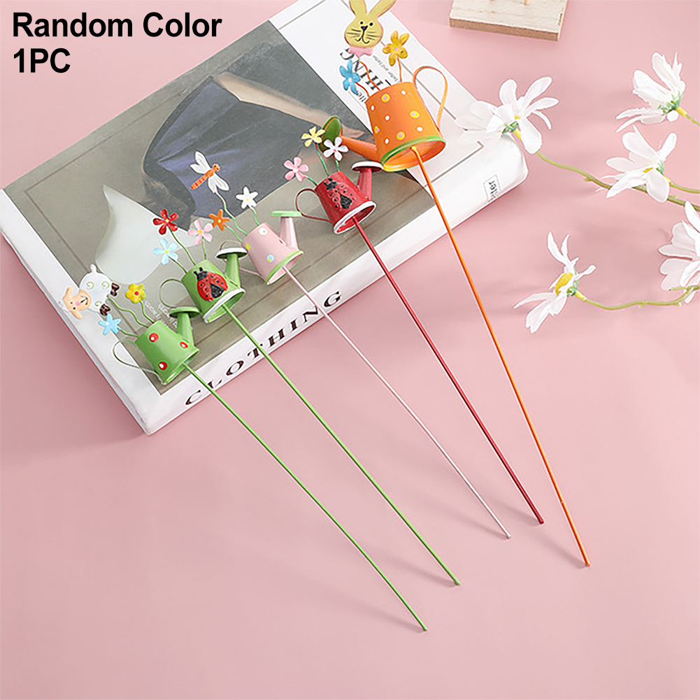 Crafts DIY Flower Pot Painted Tin Bucket Cute Metal Watering Can Picks Plants Outdoor Micro Landscape Decoration Miniature