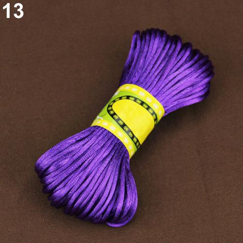 20M Nylon Braiding String Chinese Knot Cord Rattail Satin Braided String Jewelry findings Beading Rope for DIY crafts: Paars