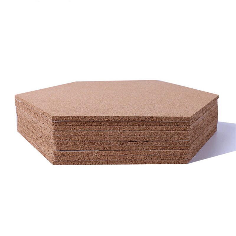 4pcs Cork Board Muti-Functional Cork Board Self-Adhesive Office Photo Background Cork Board Hexagon Stickers For Office Home