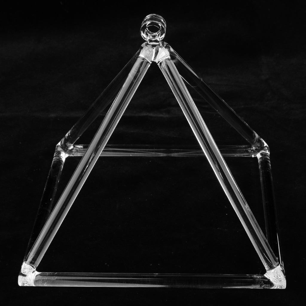 Bol de chant en cristal, Triangle pyramide de chant Transparent 10 en une Note, bol de Yoga artisanal