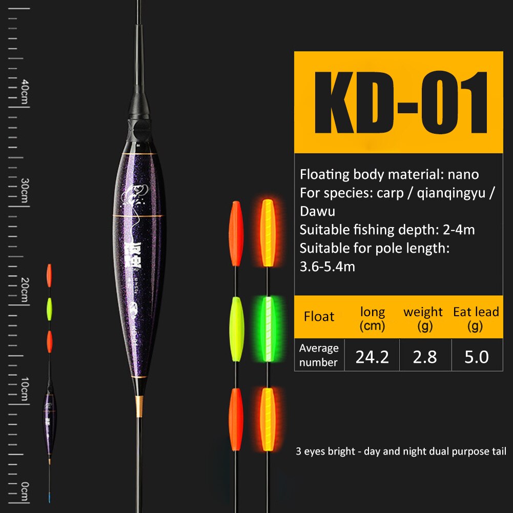 Electronic Fishing Float Big Carp Rocky Fishing Luminous Float Fishing Rods Float Summer High Sensitivity Float Accessories: KD 01