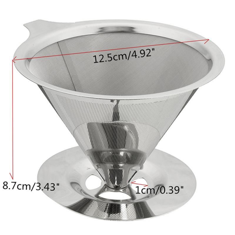 Herbruikbare Koffie Filter Rvs Houder Metalen Mesh Trechter Manden Koffie Filters Giet Over Koffie Druppelaar Maker: A