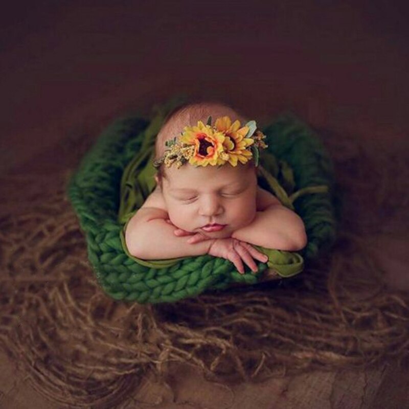 Newborn Jute Backdrop Blanket Baby Photography Prop Chunky Burlap Layer Net Photography Blanket baby shower