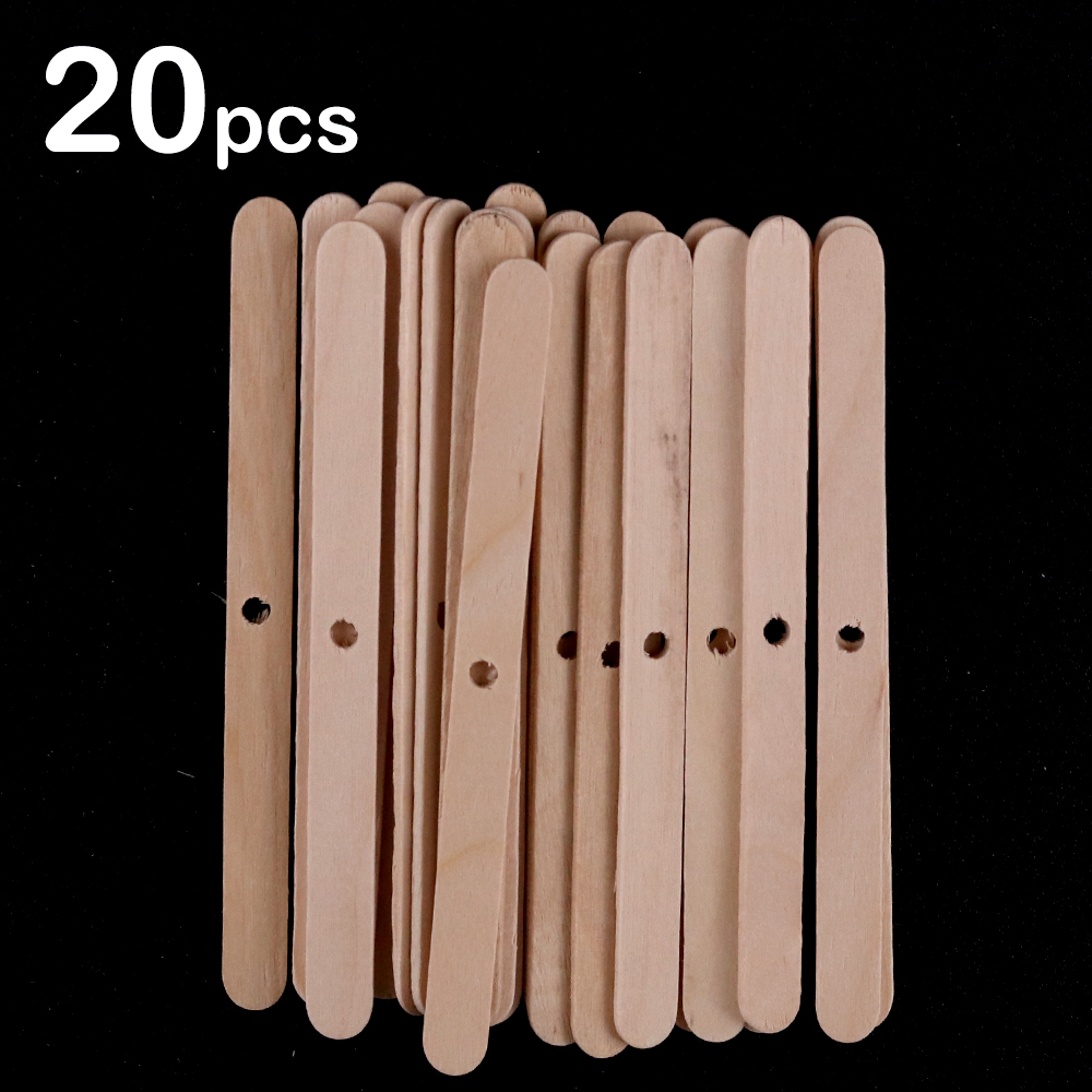 5/20/30 Stuks Met Gaten Houten Wax Core Houder Houten Stokken Lont Centreerapparaat Voor Diy Kaars levert Handwerk Craft Supplies: Licht Geel
