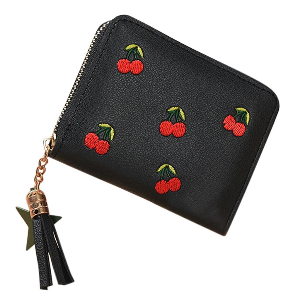 Vrouwen Portemonnee Korte Vrouwen Portemonnee Mode Portefeuilles Voor Vrouw Kaarthouder Kleine Dames Portemonnee Vrouwelijke Hasp Mini Clutch #2: Black