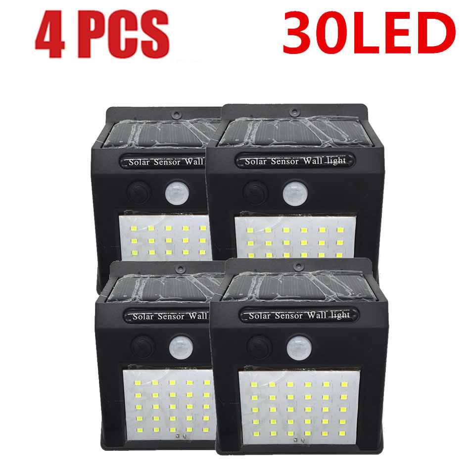 1-4PCS Super Bright Solar Lights LED Solar Power Outdoor Motion Sensor Light,LED on Both Side Waterproof for Deck,Yard,Garden,Pa: inseperable 30led-4