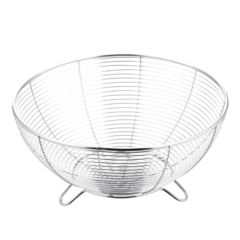 Fruit Basket Container Bowl Stainless Steel Wire Kitchen Drain Rack Vegetable