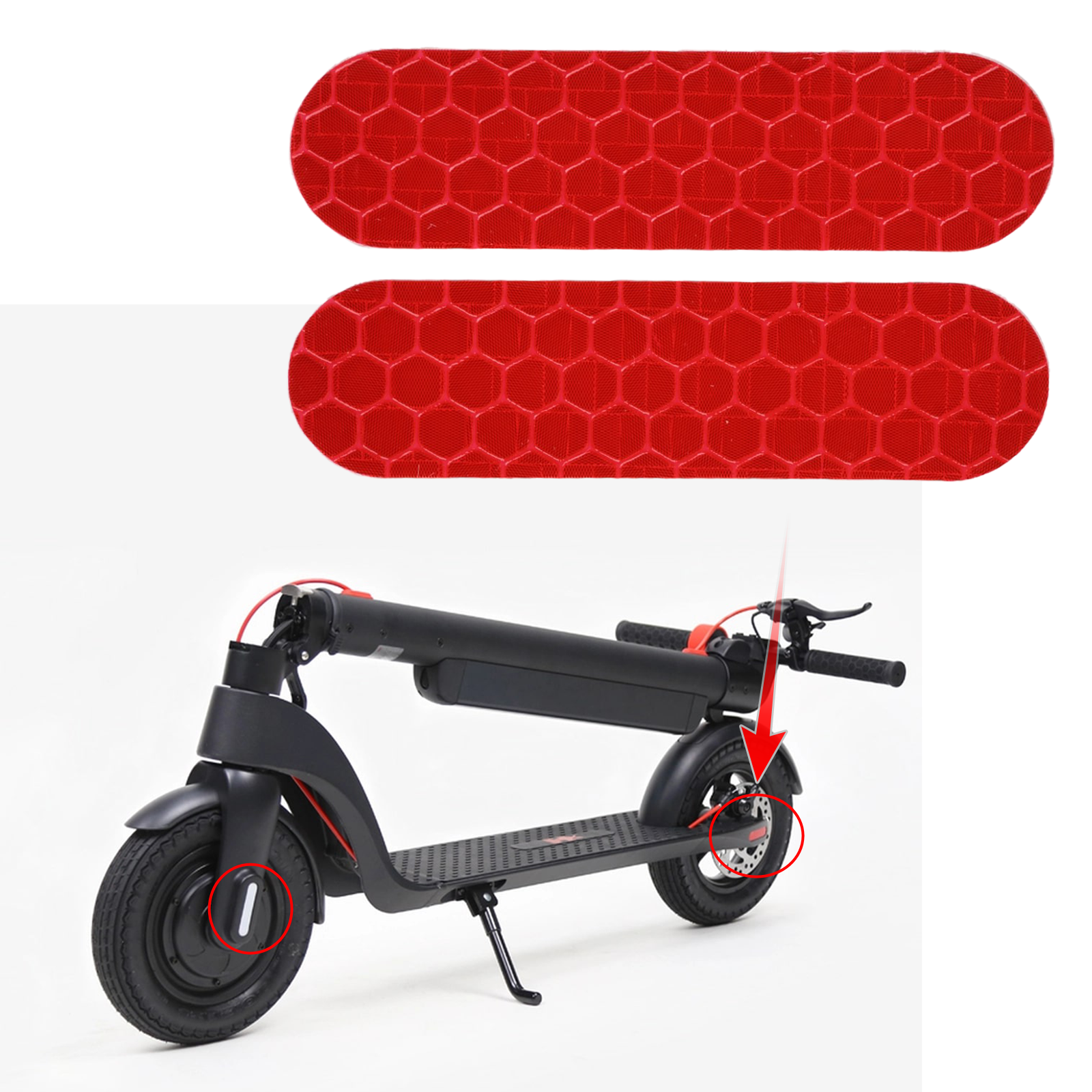Autocollants réfléchissants pour roue avant et arrière, pour Scooter électrique HX X7 X8, fourche avant, moyeu de roue arrière, bande de protection, pièces et accessoires