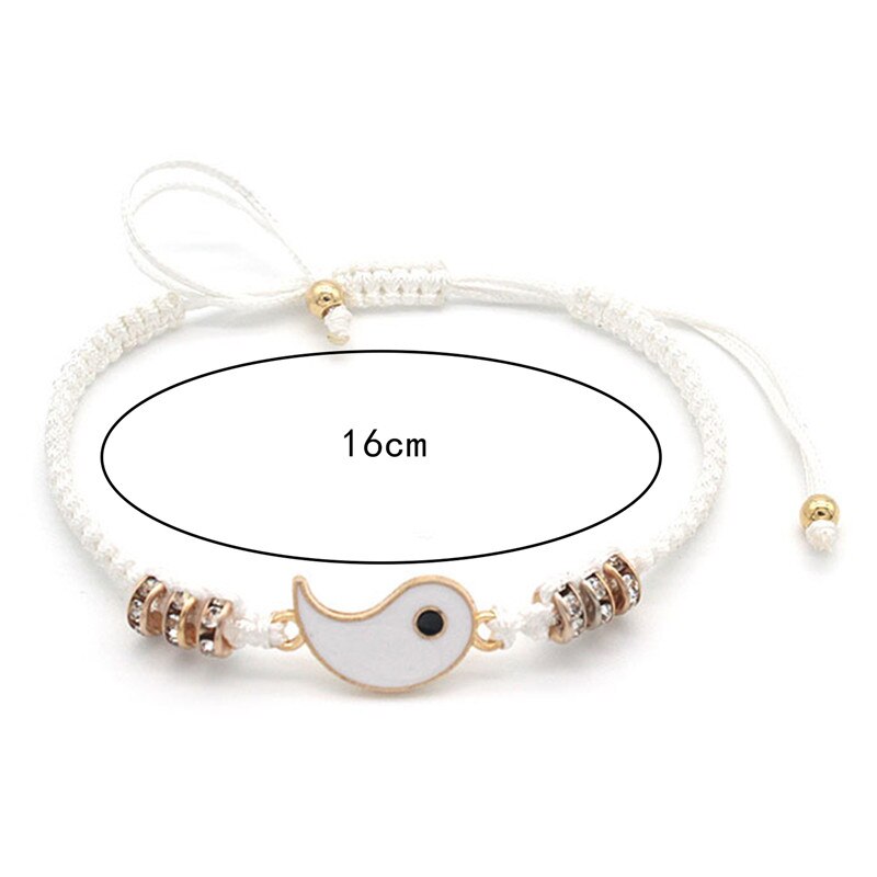 1 Pc par pulsera Retro chino Tai Chi chismes desterrar mala suerte mano cuerda tejida BFF mejor amigo joyería de amistad