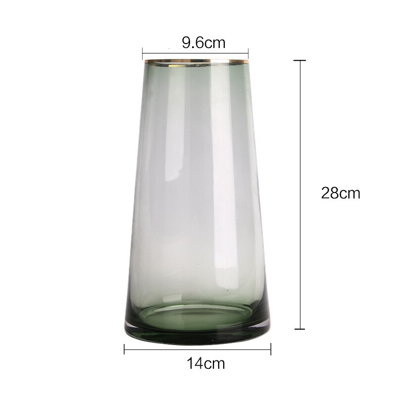 Luxe handgetekende gouden vazen voor kantoor, thuis, woonkamer, tafeldecoratie, vaas, eenvoud, transparante glazen vaas: 9