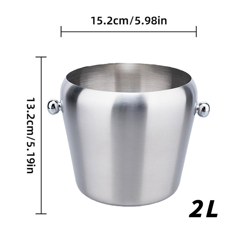 Cubo enfriador de vino y cerveza, 1L, 2L, soporte de almacenamiento de cubitos de hielo de acero inoxidable para Bar KTV, cocina, , Bar, champán, vino, cubos de cerveza: Verde claro