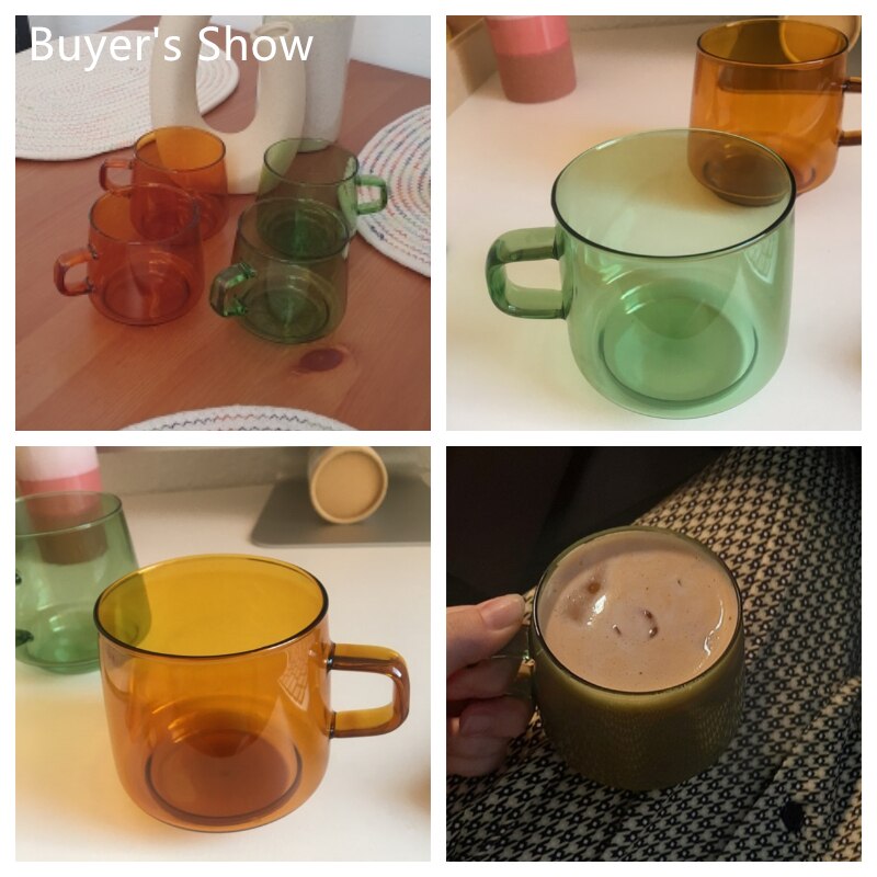 Cutelife ins nordisk kaffekopp latte farget glass årgang vann te melk glass kopp gjennomsiktig varmebestandig bryllup glass krus