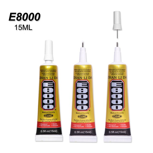 Écran Mobile B6000, 3 pièces, 15ml, Super colle B7000, Textile adhésif, transparent, école, bijoux, perle, artisanat, DIY bricolage: E8000 15ml 3Pcs