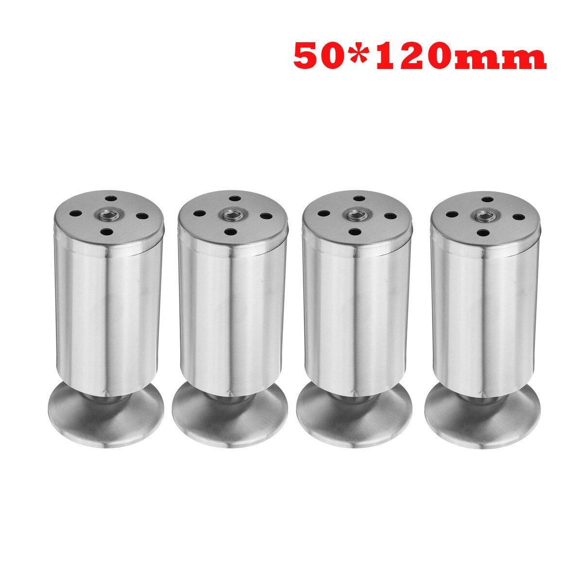 4Pcs Adjustable Stainless Steel Sofa Legs Replacement Furniture Feets Replacace Chair Table Desk Cabinet Leg 60-300cm: 120mm