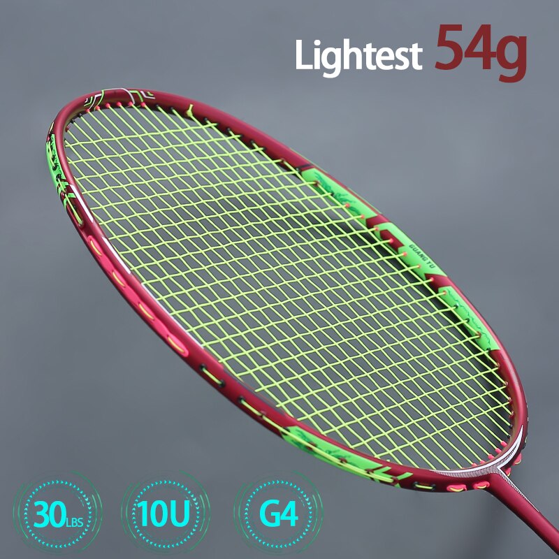 Lightest Racket Ever 100% Carbon Fiber Strung Badminton Racket Lightest... – Grandado