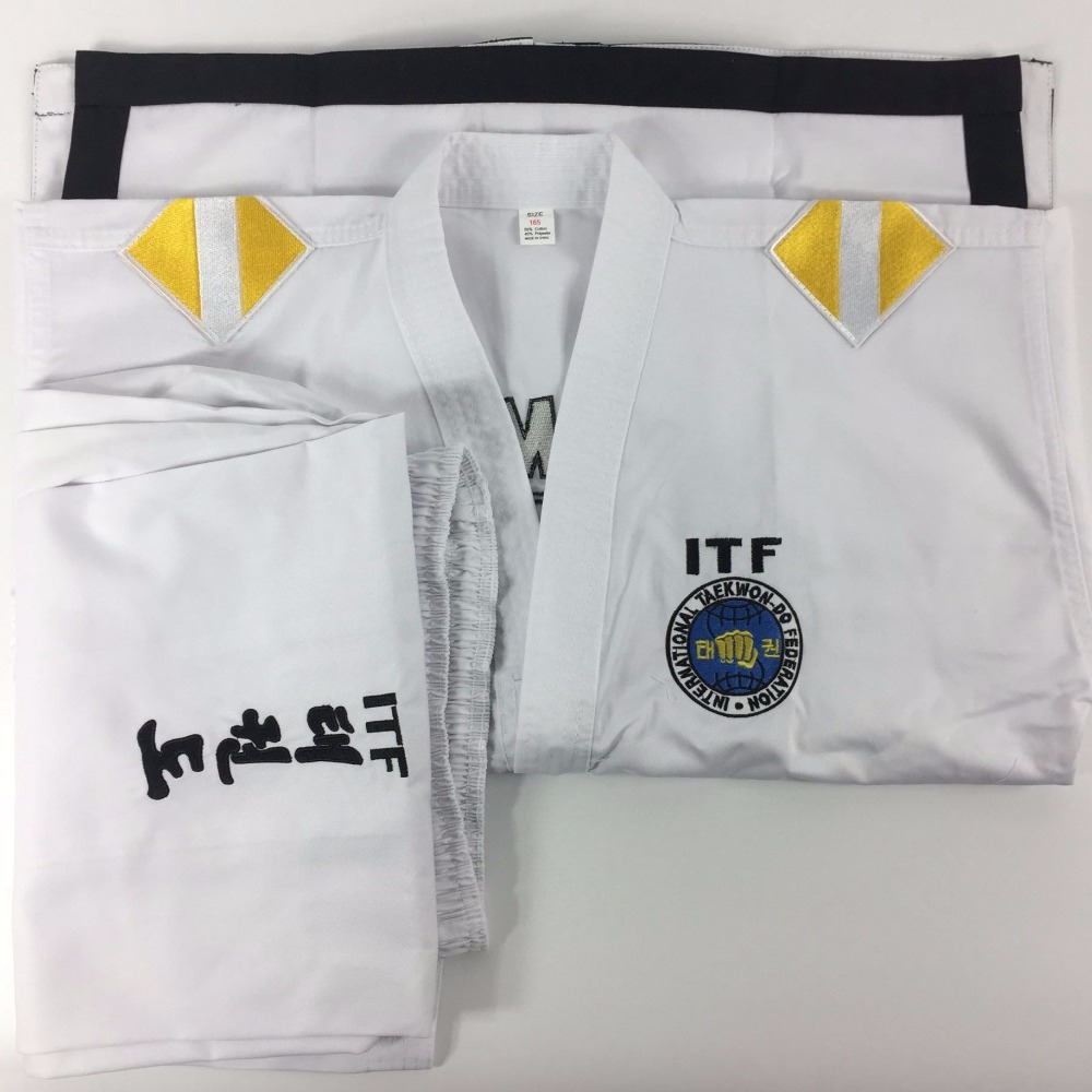 ITF Taekwondo Assistent Lehrer Uniform Dobok Mit 1 zu 3 Dan Rutschen
