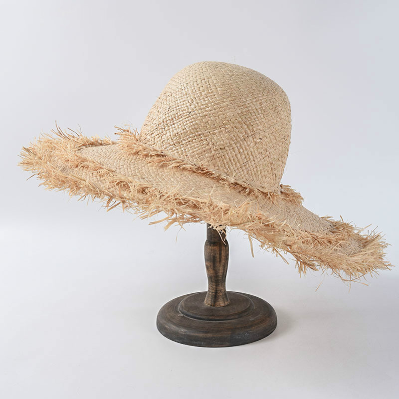 Zomer Dames Brede Rand Bramen Raffia Stro Hoeden Floppy Zonnehoed Voor Vrouwen Grote Rand Panama Lady Beach Hoeden Cap chapeau Femme