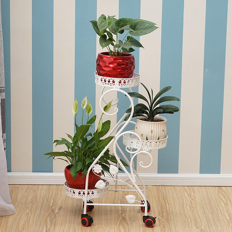 Iron flower stand rack multi-layer indoor balcony floor flower pot rack multi-function green rose hanging orchid shelf living