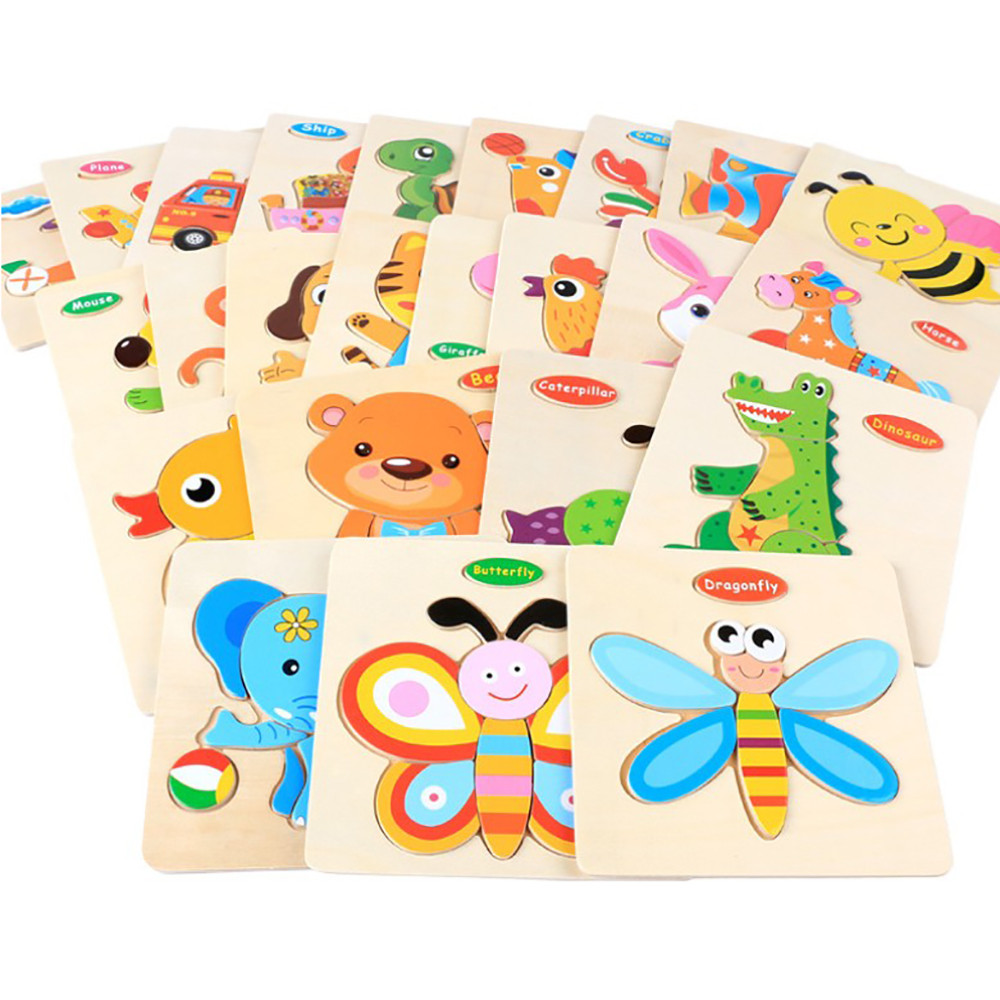 1Pcs Per Bambini In Legno Puzzle Di Tre-Dimensionale Colorato Puzzle Di Legno Giocattoli Educativi Developmental Giocattolo del Bambino Precoce Gioco di Formazione