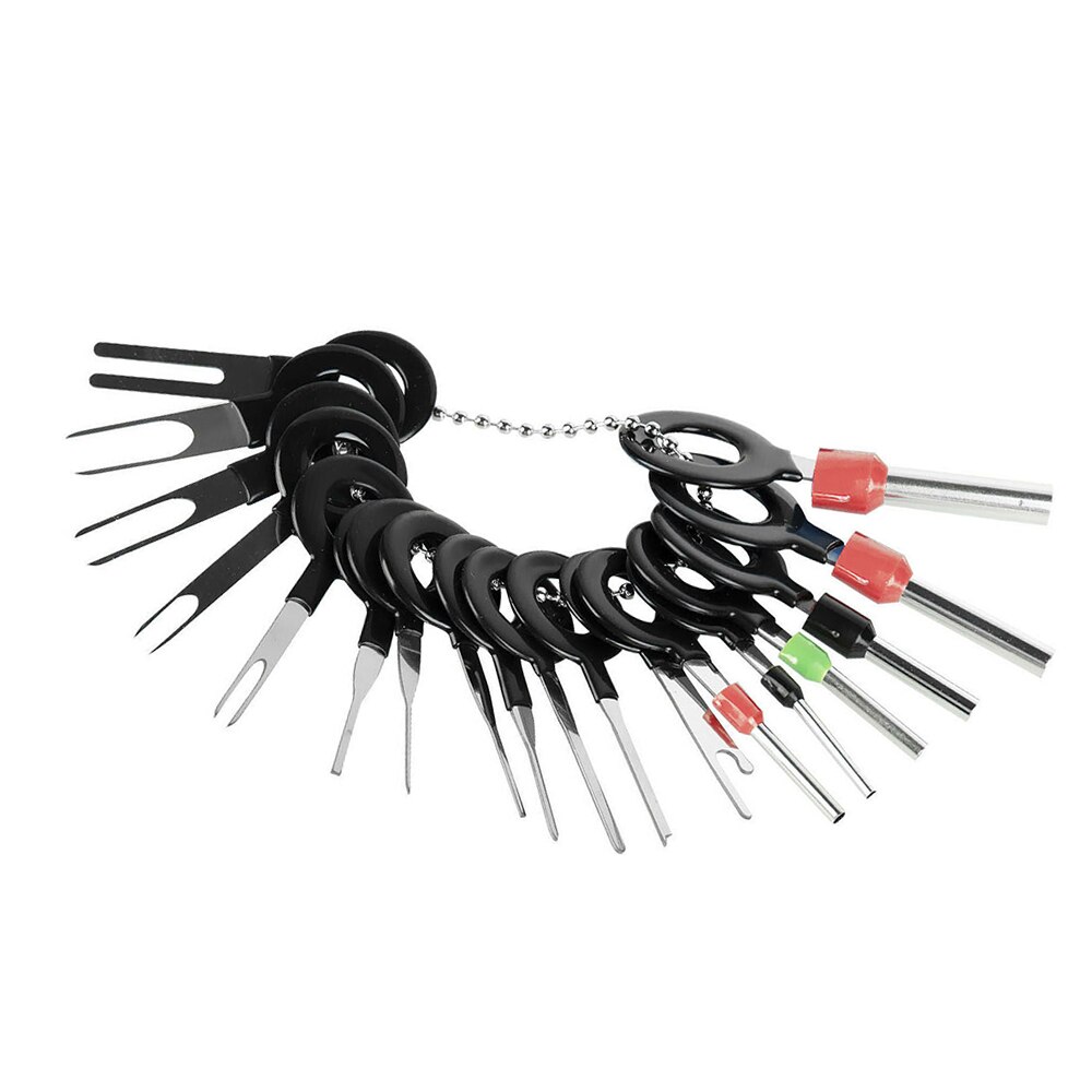 1 sæt 18 stk holdbart bilterminal wire sele pin automotive ledningsnet terminal fjernelsesværktøj