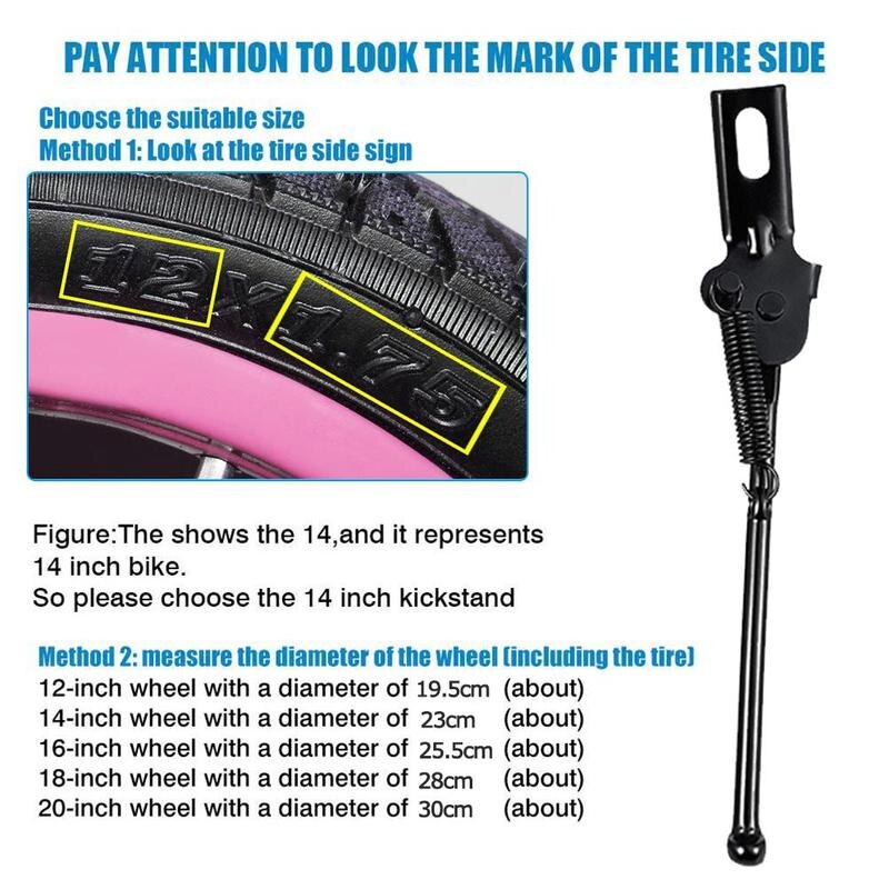 Kids Bicycle Kickstand Parking Stand Child Bike Side Foot Stands For 12/14/16/18/20inch Accessories Bicycle Kickstand Suppo H8Q6