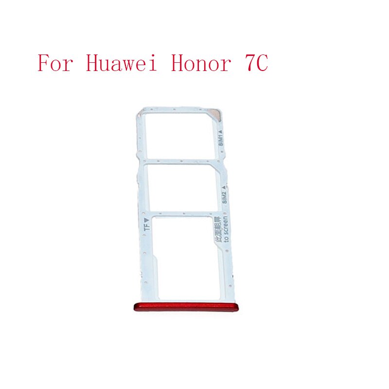 Vervanging Voor Huawei Honor 7C Sim Kaart Lade Houder Adapter Onderdelen Micro Sd Card Slot Houder: Red