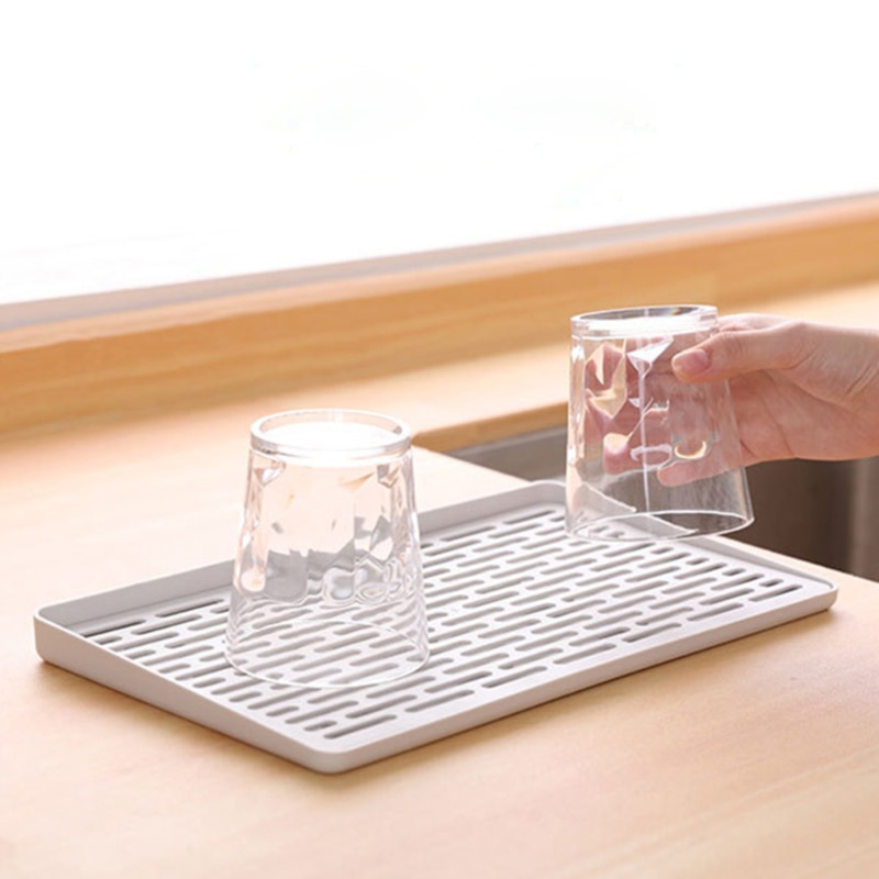 Silicone Wave Pattern Insulation Mat Kitchen Storage Dish Cup Drying Rack Holder Drainer Dryer Tray Tableware Water Drainning