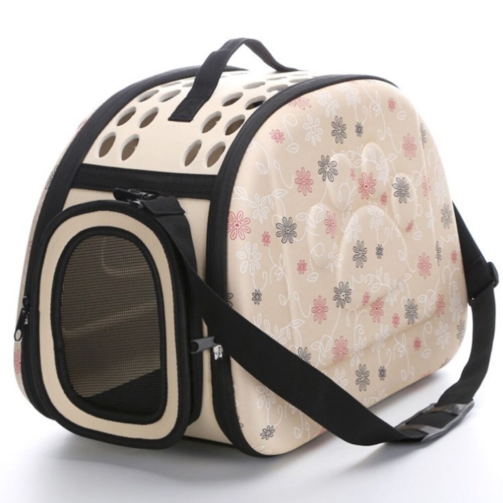 EVA animal transport bag Portable Pet Carrier Bag, Foldable Outdoor Cat for Dogs, Pet Travel Bag, Shoulder Dog Bags for Puppies: Champagne M
