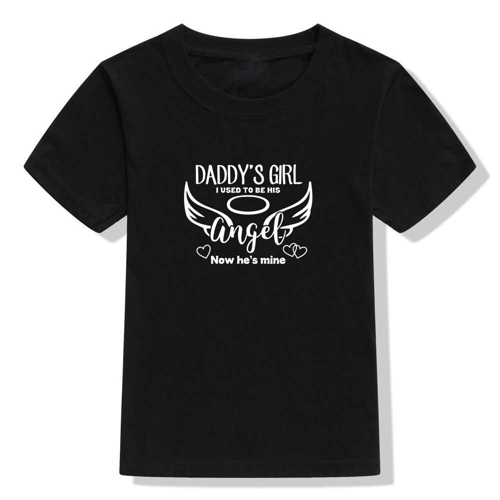 Far og fars engel sommer familie matchende tøj far datter baby piger dreng barn kortærmet t-shirt