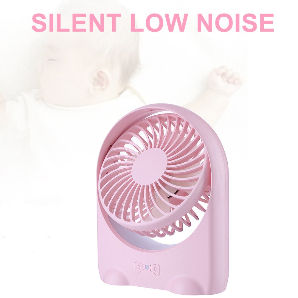 Ventilatore Usb portatile Ricaricabile di Raffreddamento di Aria 4-pollici 3 Modalità di Velocità Funzione di Illuminazione A LED Desktop di Fan Fan Fan Studente