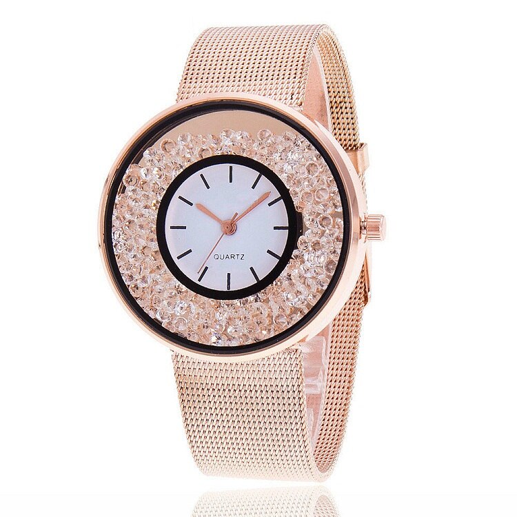 Dames Luxe Gouden En Zilveren Horloges Dames Mode Jurk Horloge Dames Quartz Horloge Relogio Feminino: rose gold