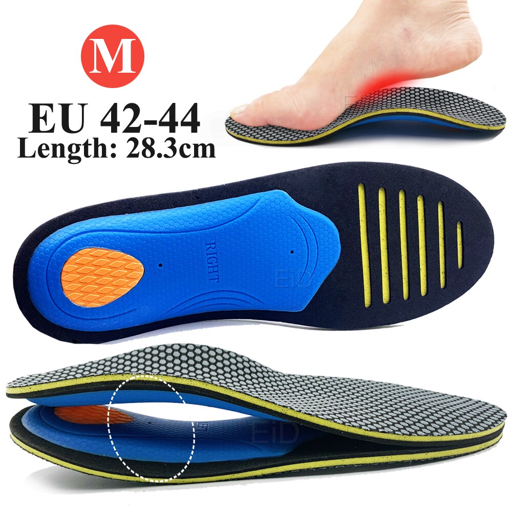 Ortopediske sko såle innleggssåler flate føtter buestøtte unisex eva ortotisk buestøtte sport skounderlag putepute menn kvinne: M  eu 42-44 / 1 par