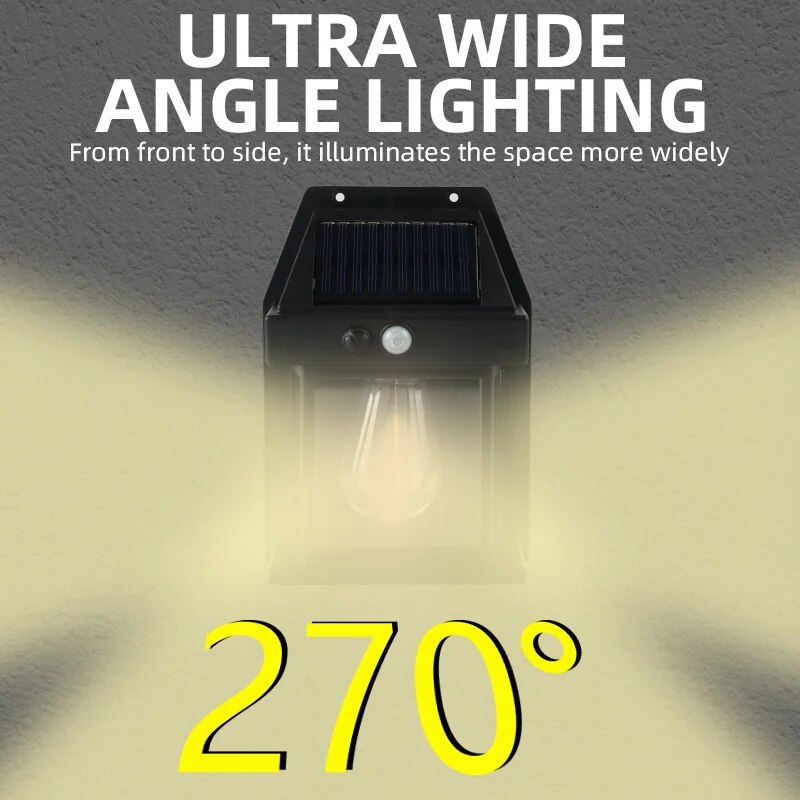 Outdoor Solar Wandlamp Waterdichte Wolfraam Gloeidraad Lamp Inductie Lamp Huishoudelijke Tuin Wandlamp Villa Verlichting Nachtlampje