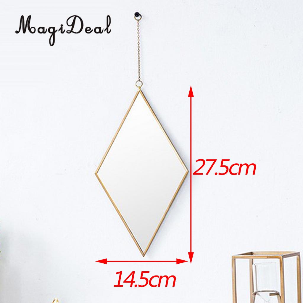 Girls Dressing Room Makeup Mirror Style Dressing Table Wall Mirror, Diamond Shaped Glass Wall Decor Mirror