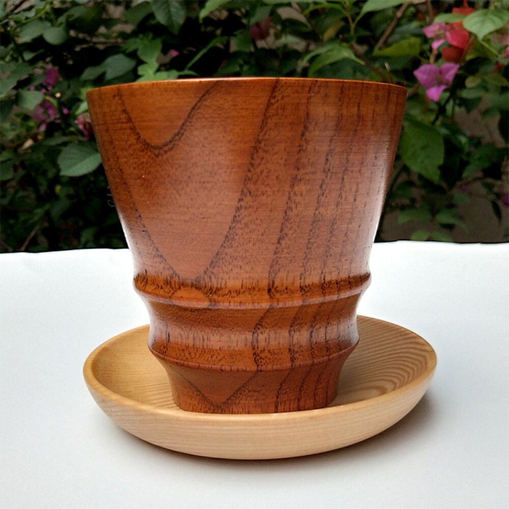 300ml Wooden Coffee Cup Cup Teacup Non-slip for Home Office Cafe (Khaki): Picture 1