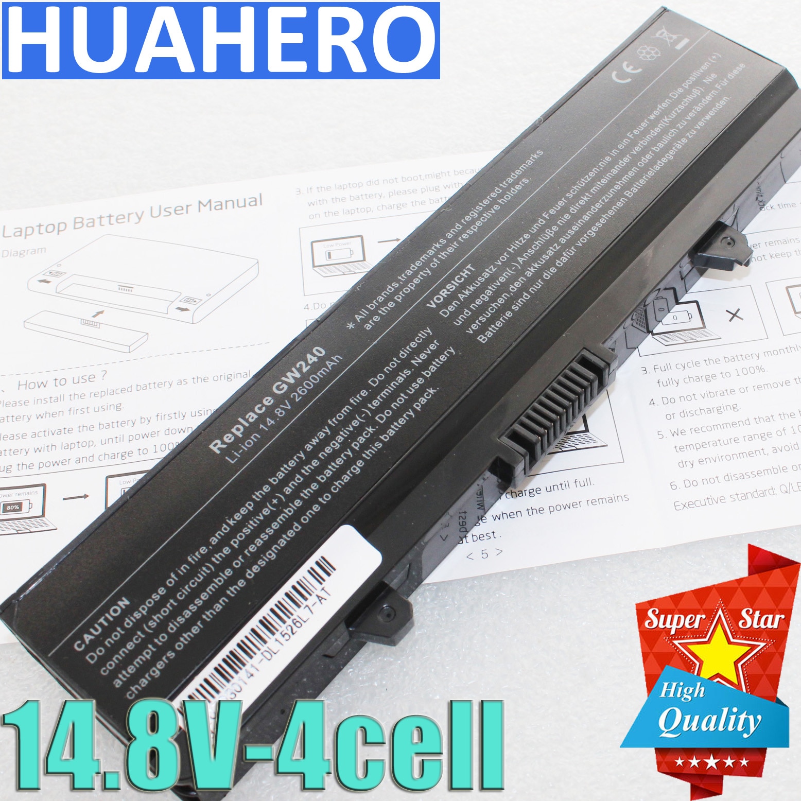 14.8v akkua dell inspironille 1525 1526 1440 1545 1546 1750 kannettavalle tietokoneelle  gw240 x284g rn873 xr682 gw241 xr693 hp277 xr694 hp297 xr697