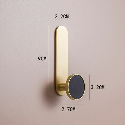 Massief Messing Kleerhanger Muur Gemonteerde Kapstok Decoratieve Sleutelhouder Hoed Sjaal Handtas/Gratis Ponsen Deur Zonder Trace nail: HK-321-hei-L