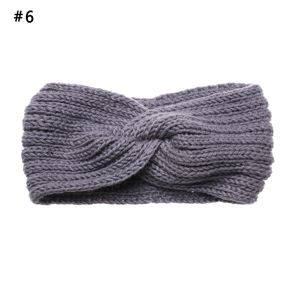 Bandeaux en laine tricotés au Crochet | Bandeaux d'hiver pour femmes, style bohémien, tissage croisé fait à la main, et solide: 6