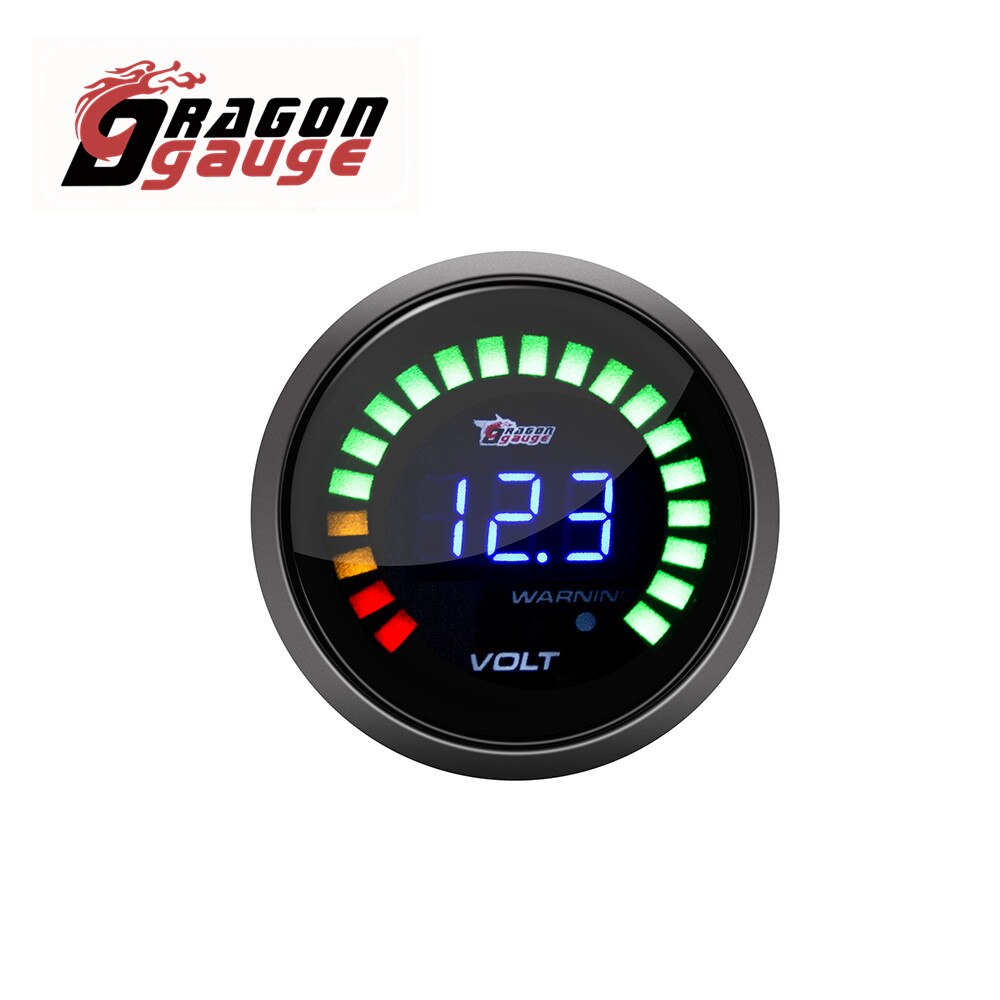 「drage」 fabrikssalg 2 " 52mm bil voltmeter spændingsmåler digital display 8 ~ 18 v 12 volt bilmontering tilbehør målebælge: Voltmåler